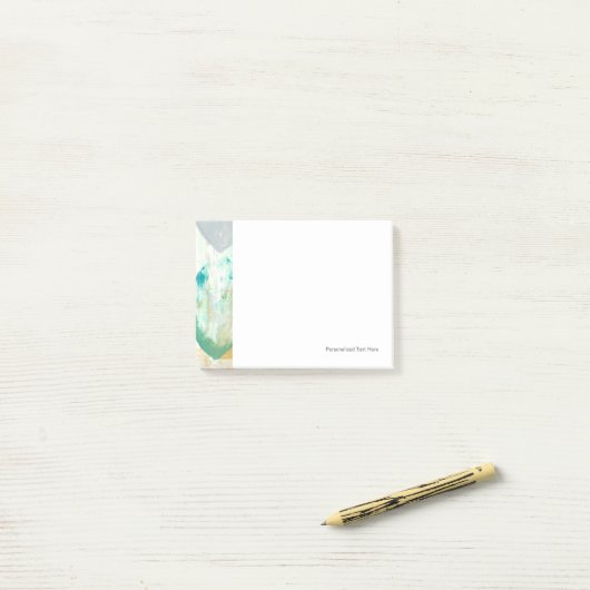 Moderne Abstracte verf op krantenpapier Post-it® Notes (Op bureau)