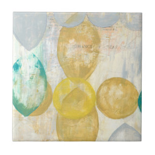 Moderne Abstracte verf op krantenpapier Tegeltje