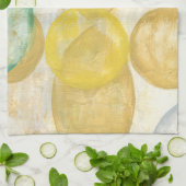 Moderne Abstracte verf op krantenpapier Theedoek (Gevouwen)