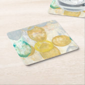 Moderne Abstracte verf op krantenpapier Vierkante Kartonnen Onderzetter (Schuin)