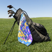 Moderne Abstracte Verfspat Golfhanddoek (Groen)