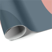 Moderne abstracte verjaardag witte blauwe roze cadeaupapier (Rol Hoek)