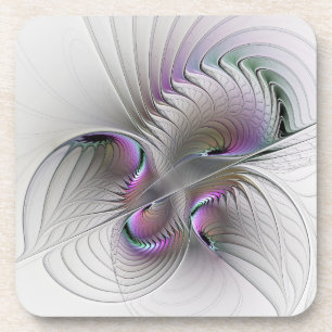 Moderne Abstracte Verlegen Fantasie Figuur Fractal Bier Onderzetter