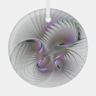 Moderne Abstracte Verlegen Fantasie Figuur Fractal Glas Ornament