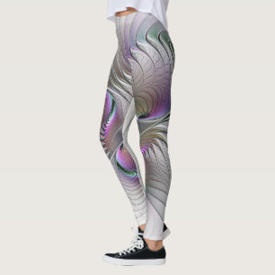 Moderne Abstracte Verlegen Fantasie Figuur Fractal Leggings