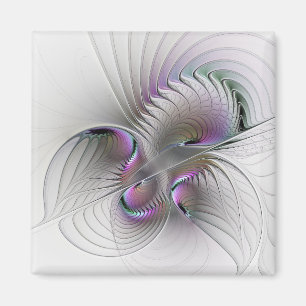 Moderne Abstracte Verlegen Fantasie Figuur Fractal Magneet