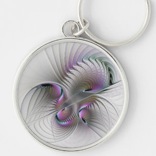 Moderne Abstracte Verlegen Fantasie Figuur Fractal Sleutelhanger