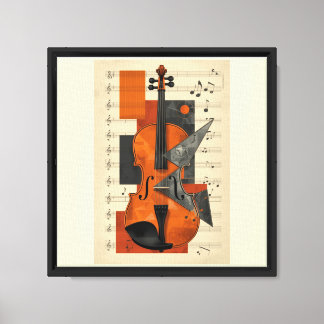 Moderne Abstracte Viool Geometrie Muurkunst Canvas Afdruk
