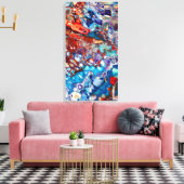 Moderne Abstracte Vloeibare Acryl - Kleurrijk Canvas Afdruk (Insitu (Woonkamer))