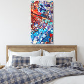 Moderne Abstracte Vloeibare Acryl - Kleurrijk Canvas Afdruk (Insitu (Slaapkamer))