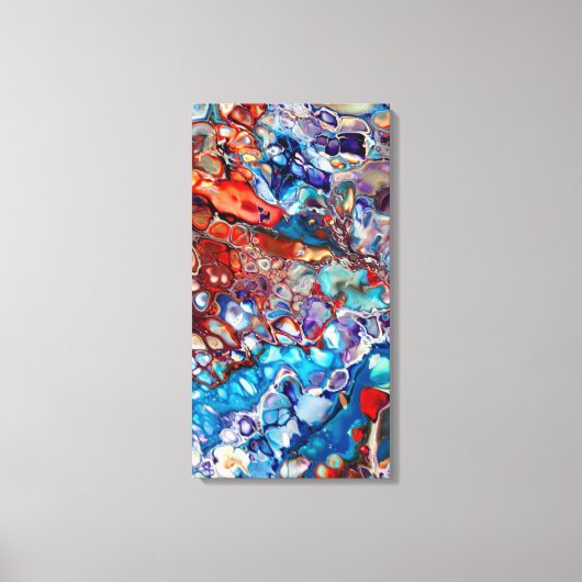 Moderne Abstracte Vloeibare Acryl - Kleurrijk Canvas Afdruk (Voorkant)