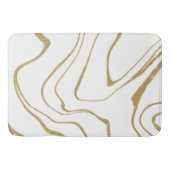 Moderne abstracte Vloeibare werveling Wit Goud Badmat (Voorkant)