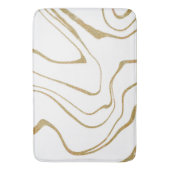 Moderne abstracte Vloeibare werveling Wit Goud Badmat (Voorkant Verticaal)