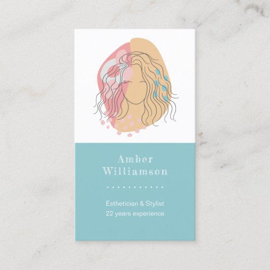 Moderne Abstracte vormen Boho Oranje Roze Woman Ch Visitekaartje (Voorkant)