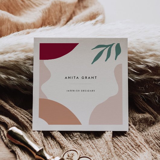Moderne abstracte vormen hedendaags vierkant vierkante visitekaartje