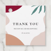 Moderne abstracte vormen hedendaagse bruiloft bedankjes labels (Voorkant)