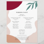 Moderne abstracte vormen hedendaagse bruiloft programma (Achterkant)