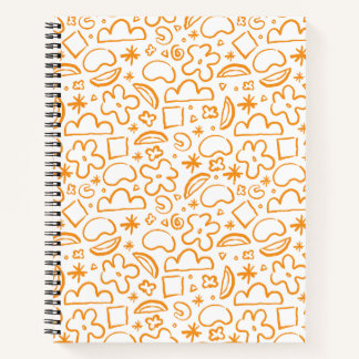 Moderne Abstracte vormen Patroon Levendig Sinaasap Notitieboek