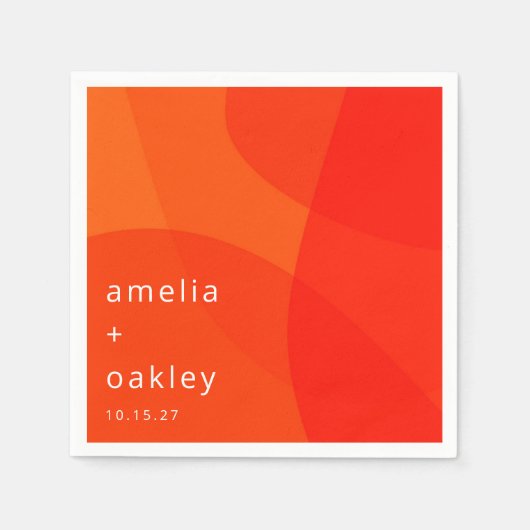 Moderne Abstracte vormen Sinaasappel Bold Custom W Servet (Voorkant)