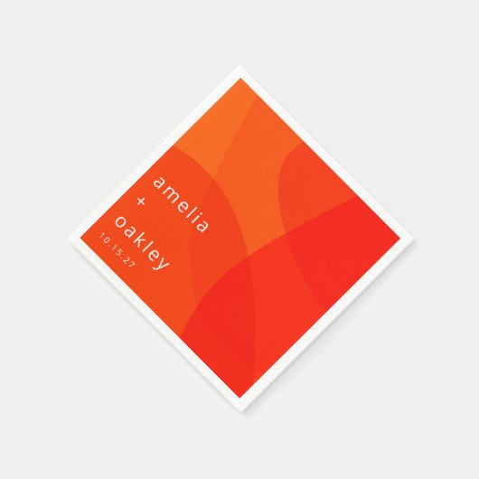 Moderne Abstracte vormen Sinaasappel Bold Custom W Servet (Hoek)