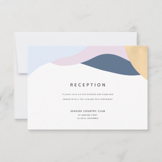 Moderne Abstracte Vormen Trouwreceptie Kaart (Voorkant)