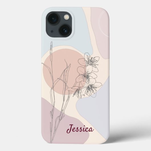 Moderne Abstracte vormen van pasta's BloemMonogram Case-Mate iPhone Case (Achterkant)