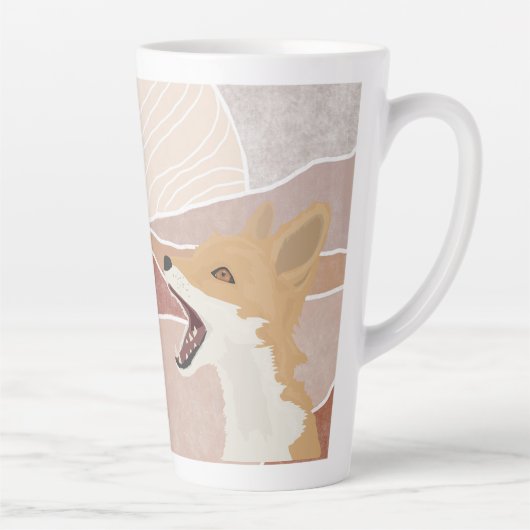 Moderne Abstracte vos en heuvels Latte Mok (Rechts)