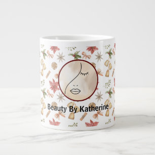 Moderne Abstracte vrouw Beauty Face Logo Extra Grote Beker