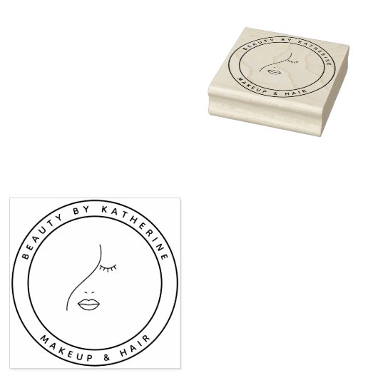 Moderne Abstracte vrouw Beauty Face Logo Rubberstempel (Gestempeld)