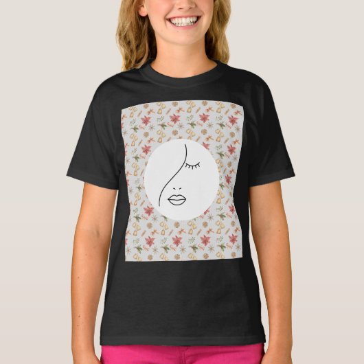 Moderne Abstracte vrouw Beauty Face Logo T-shirt (Voorkant)
