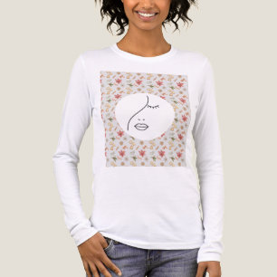 Moderne Abstracte vrouw Beauty Face Logo Tri-Blend Shirt