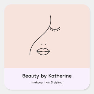 Moderne Abstracte vrouw Beauty Face Logo Vierkante Sticker
