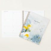 Moderne Abstracte Waterverf Blauw en Geel Planner (Display)