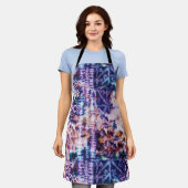 Moderne Abstracte Waterverf Blauw Rood Wit Tie Dye Schort (Gedragen)