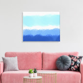 Moderne Abstracte Waterverf blauwe tinten Canvas Afdruk (Insitu (Woonkamer))