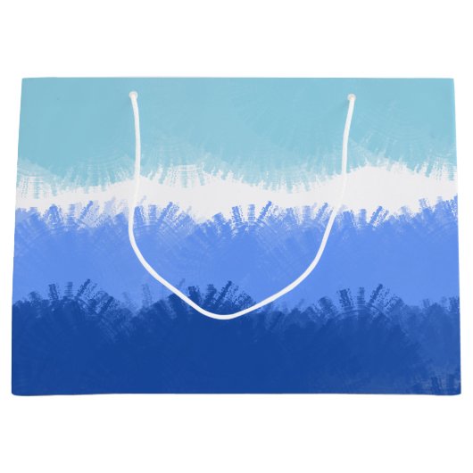 Moderne Abstracte Waterverf blauwe tinten Groot Cadeauzakje (Voorkant)
