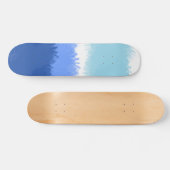 Moderne Abstracte Waterverf blauwe tinten Skateboard (Horizontaal)