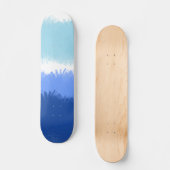 Moderne Abstracte Waterverf blauwe tinten Skateboard (Voorkant)