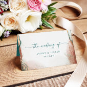 Moderne Abstracte Waterverf Blauwgroen & Koperhuwe