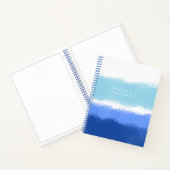 Moderne Abstracte Waterverf Blue Tones Sketchbook Notitieboek (Binnen)