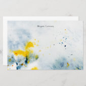 Moderne Abstracte Waterverf Briefpapier (Voorkant / Achterkant)