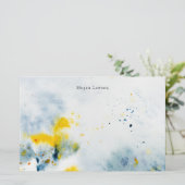 Moderne Abstracte Waterverf Briefpapier (Staand voorkant)