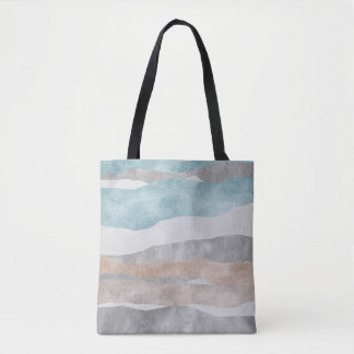 Moderne Abstracte Waterverf Canvas tas met Wavy St