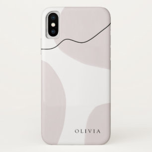 Moderne Abstracte Waterverf   Chic Neutraal iPhone X Hoesje