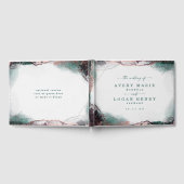 Moderne Abstracte Waterverf Emerald Green Wedding Gastenboek (Volledig)