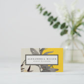 Moderne Abstracte Waterverf leest | Geel Visitekaartje (Staand voorkant)