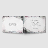 Moderne Abstracte Waterverf Lichte Paarse bruiloft Gastenboek (Volledig)