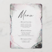 Moderne Abstracte Waterverf Lichte Paarse bruiloft Menu (Voorkant)