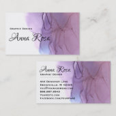 ** Moderne Abstracte Waterverf Magenta Lavendel Visitekaartje (Voorkant / Achterkant)