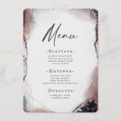 Moderne Abstracte Waterverf Moonlight Blue Wedding Menu (Voorkant)